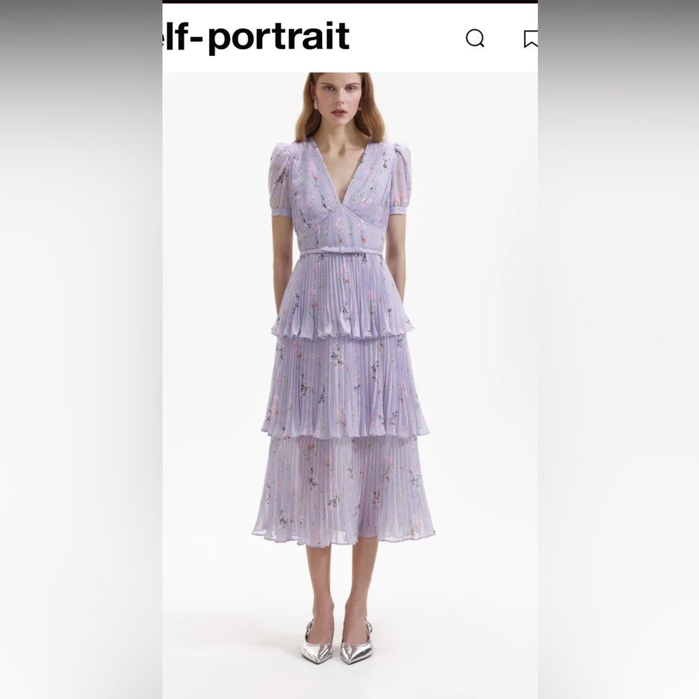 Self-Portrait Lilac Floral Maxi Dress